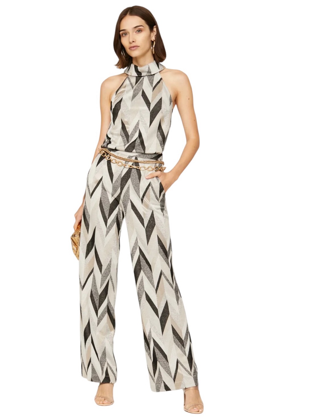 Trina Turk- Asia Pants In Black & Cream Size 12